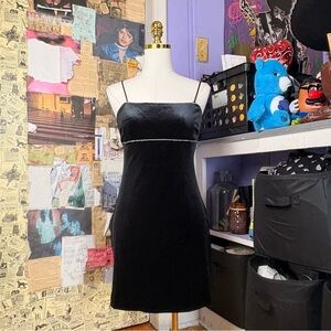 Y2K Black Velvet Mini Dress